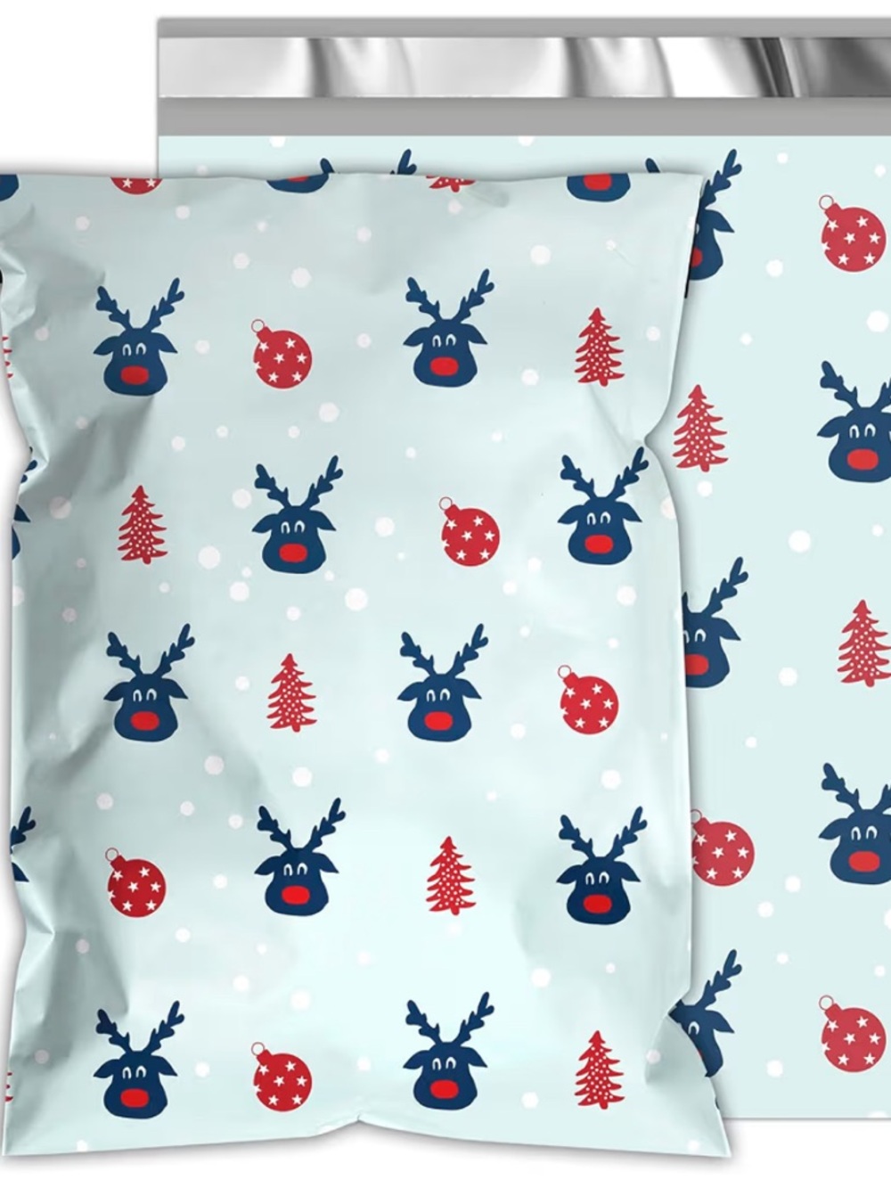 NEW!🦌 10 Blue reindeer Poly Mailers 12 x 15 inch